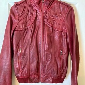 Guess Wine Leather Bomber